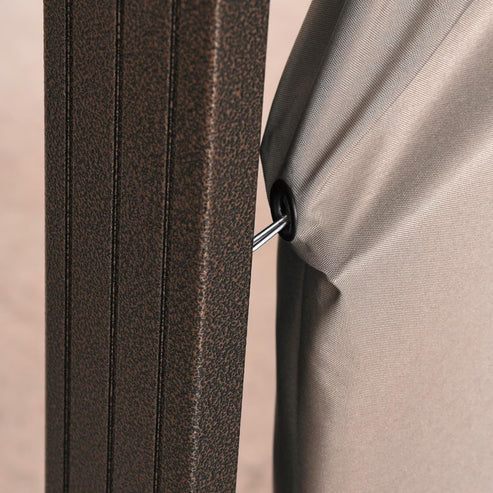 [Hometech] Trevana 3x3m Brown Outdoor Gazebo with Netting and Ceiling Hook