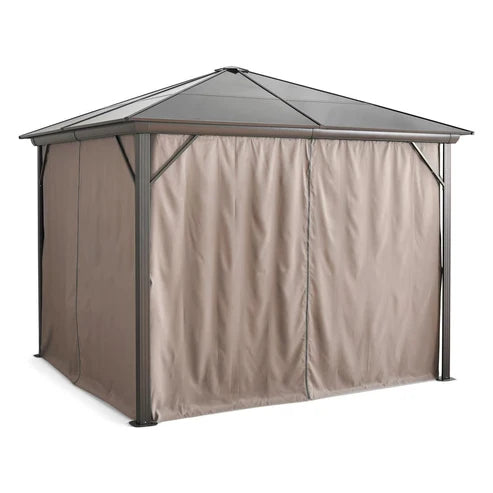 [Hometech] Trevana 3x3m Brown Outdoor Gazebo with Netting and Ceiling Hook