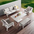 [Hometech] Valencia 5-Seater Outdoor Sofa Set with Bench and Lifting Table in Beige and White