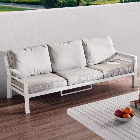 [Hometech] Valencia 5-Seater Outdoor Sofa Set with Bench and Lifting Table in Beige and White