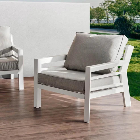 [Hometech] Valencia 5-Seater Outdoor Sofa Set with Bench and Lifting Table in Beige and White