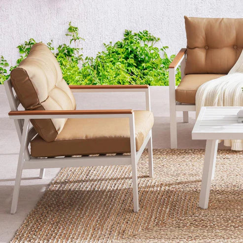 [Hometech] Verano 5-Seater Outdoor Sofa Set in Brown with Coffee Table