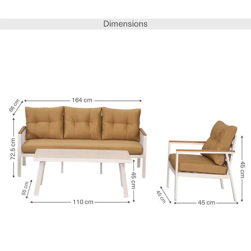 [Hometech] Verano 5-Seater Outdoor Sofa Set in Brown with Coffee Table